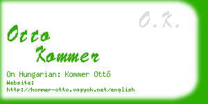otto kommer business card